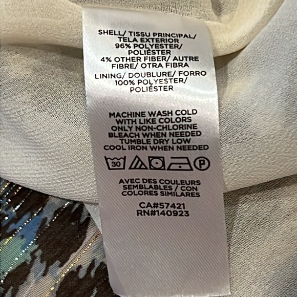 LOFT Sparkly Fluttery Sleeves Women's Leopard Print Top - Black and White XS - Picture 11 of 14